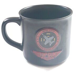Top Gun Maverick Embossed Black Ceramic Mug Cup Fighter Weapons School Stoneware